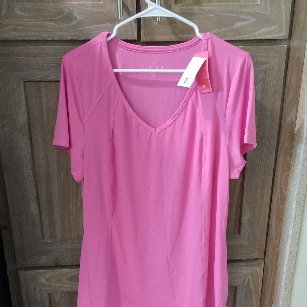 Livi Active Pink Fitted Short Sleeve T-Shirt